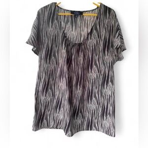 Y2k Dash by Kardashian Brown Abstract Print Blouse Size M